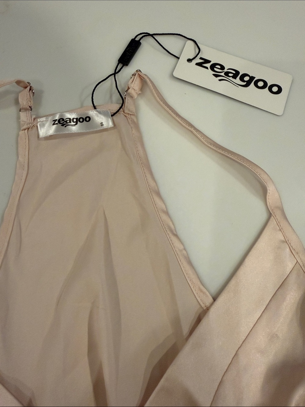 zeagoo Satin Cami Slip in Light Blush
